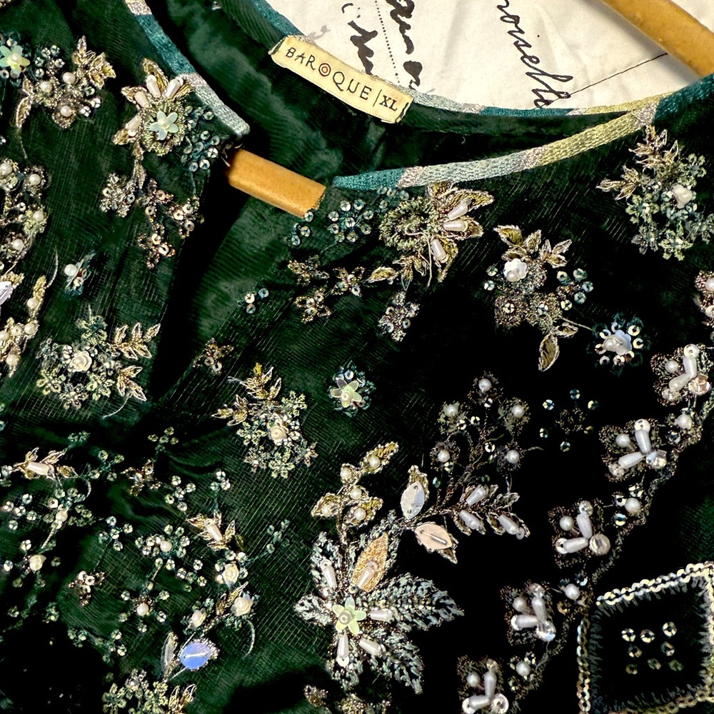 Embellished Green Top